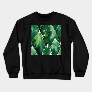 Watercolor Christmas Trees Crewneck Sweatshirt